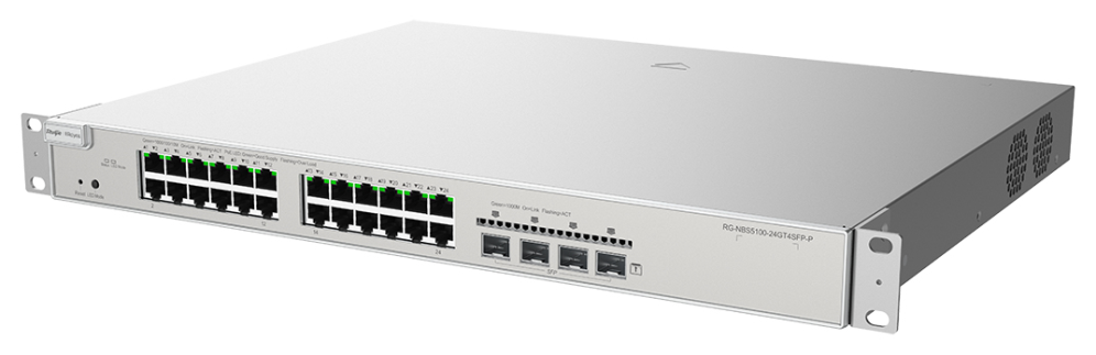 SWITCH RUIJIE REYEE RG-NBS5200-24GT4XS-P GIGALAN 24p SFP+ 4p POE+ L3 GESTIONABLE - detalle