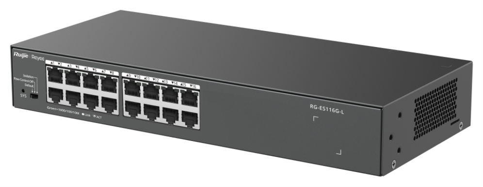 SWITCH RUIJIE RG-ES116G-L 16 PUERTOS GIGABIT METAL HOUSING - detalle