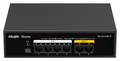 SWITCH RUIJIE UNMANAGED 8 PUERTOS GIGABIT POE 1 SFP BLACK