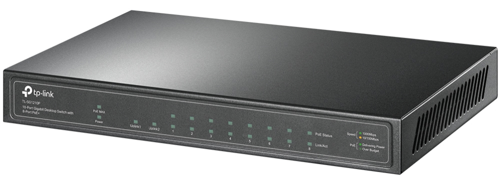 SWITCH TP-LINK 10 PORT GB POE+ 8 PORT POE - detalle