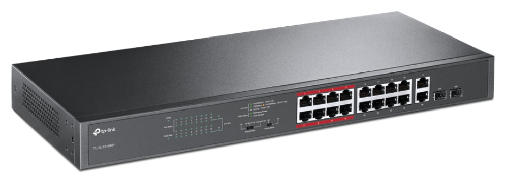 SWITCH TP-LINK 16 PUERTOS 100MBP + 2 PUERTOS GB UNMANAGED - detalle