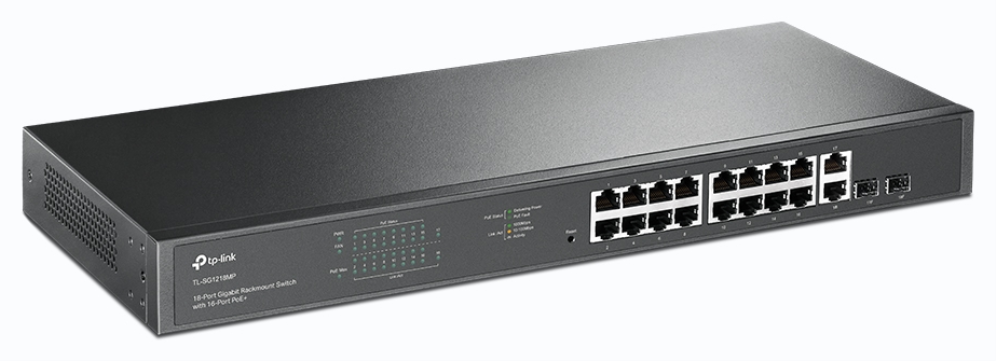 SWITCH TP-LINK 18-PORT GSWITCH TP LINK TL-SG1218MP / 16x1G POE+, 2xSFP, 250W - detalle