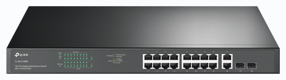 SWITCH TP-LINK 18-PORT GSWITCH TP LINK TL-SG1218MP / 16x1G POE+, 2xSFP, 250W