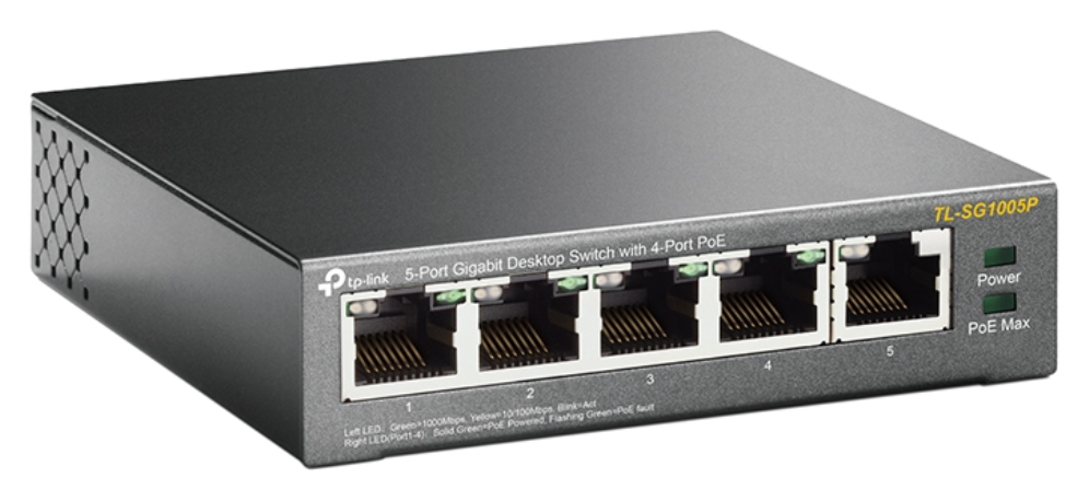 SWITCH TP-LINK 5 PORT GIGA 4 POE - detalle
