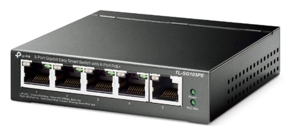 SWITCH TP-LINK 5 PORT GIGABIT EASY SMART 4 PORT POE+ - detalle