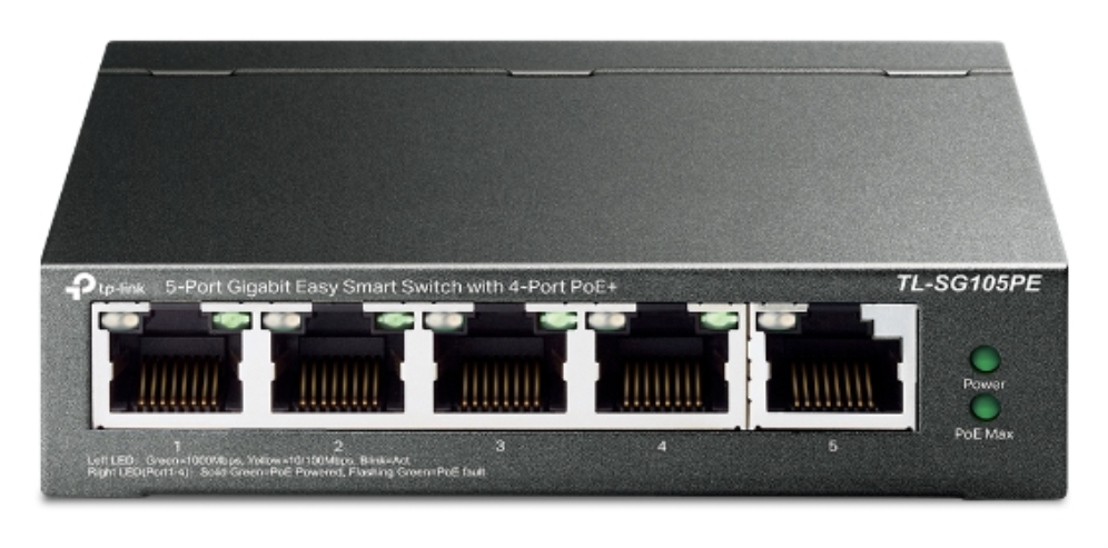 SWITCH TP-LINK 5 PORT GIGABIT EASY SMART 4 PORT POE+