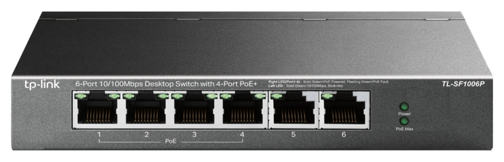 SWITCH TP-LINK 6 PORT 10/100MBPS 4 PORT POE+