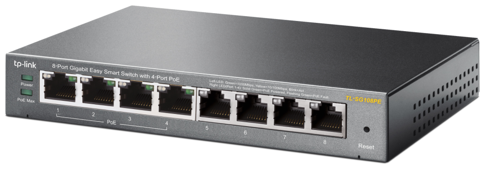 SWITCH TP-LINK 8 PORT GIGA 4 PORT POE EASY SMART - detalle