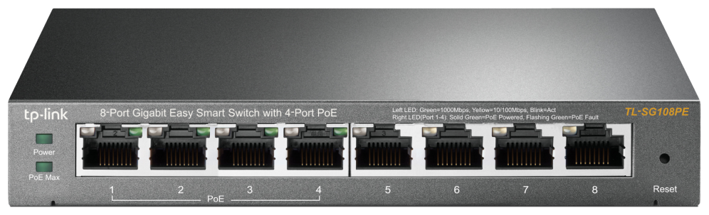 SWITCH TP-LINK 8 PORT GIGA 4 PORT POE EASY SMART