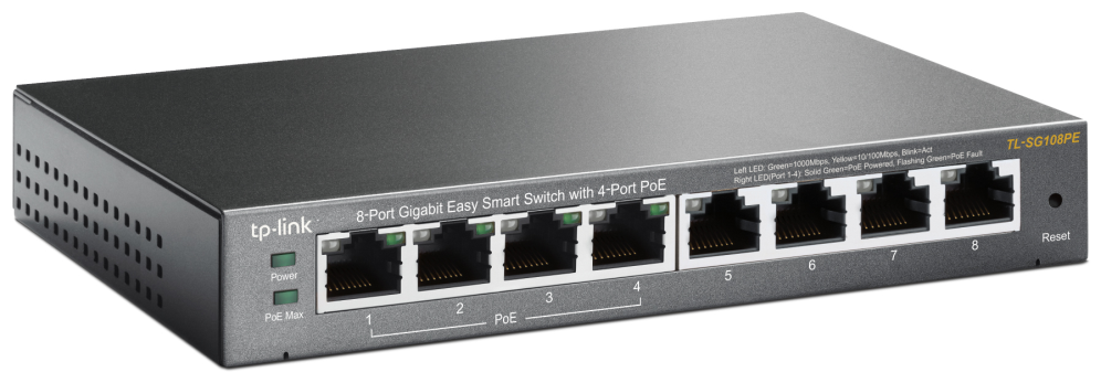 SWITCH TP-LINK 8 PORT GIGA 4 PORT POE EASY SMART - detalle