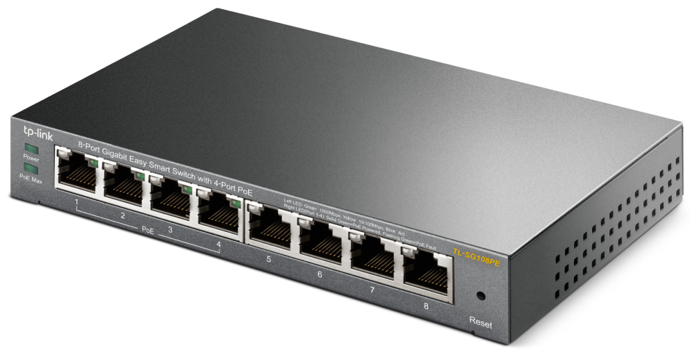 SWITCH TP-LINK 8 PORT GIGA 4 PORT POE EASY SMART - detalle