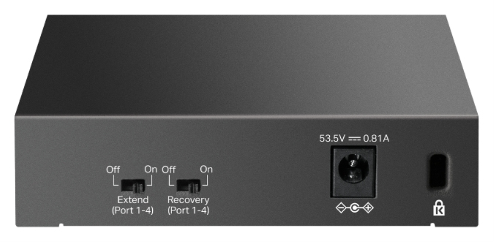 SWITCH TP-LINK LS105LP 5 PUERTOS 10/100 4 PUERTOS POE+ - detalle