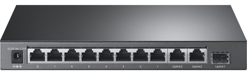 SWITCH TP-LINK NO GESTIONABLE 8 PORT 10/100 2 PORT GIGABIT 1 PORT SFP - detalle