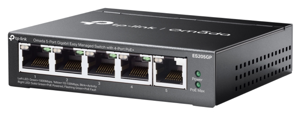 SWITCH TP-LINK OMADA ES205GP 5-PORT GIGA 4-PORT POE+ - detalle