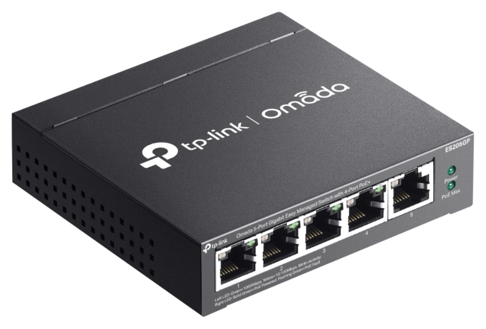 SWITCH TP-LINK OMADA ES205GP 5-PORT GIGA 4-PORT POE+ - detalle