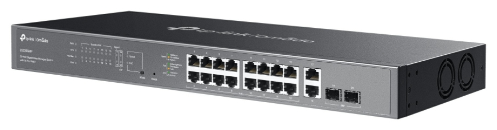 SWITCH TP-LINK OMADA ES220GMP 16-PORT GIGA POR+ 2-PORT RJ45 2 SFP - detalle
