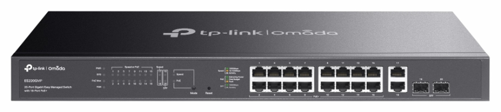 SWITCH TP-LINK OMADA ES220GMP 16-PORT GIGA POR+ 2-PORT RJ45 2 SFP