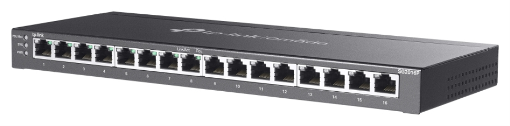 SWITCH TP LINK OMADA TL-S2016P / SMART, 16x1G 8xPOE+, 120W - detalle