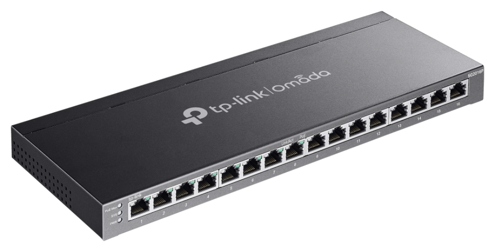 SWITCH TP LINK OMADA TL-S2016P / SMART, 16x1G 8xPOE+, 120W - detalle