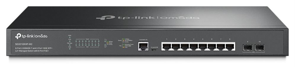 TP-Link Omada SG3210XHP-M2 switch Gestionado L2+ 2.5G Ethernet (100/1000/2500) Energía sobre Ethernet (PoE) 1U Negro
