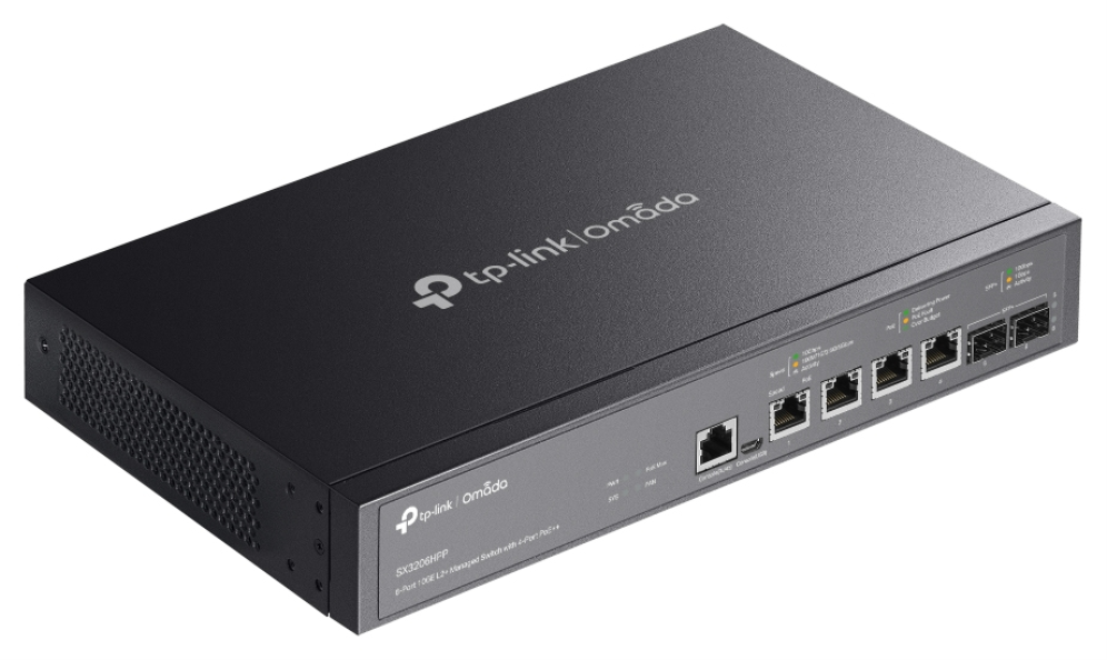 SWITCH TP LINK OMADA TL-SX3206HPP/L2+, 4x10G POE++, 2xSFP+, 1xConsolaRJ45, 1xC - detalle