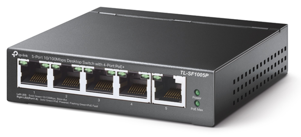 SWITCH TP-LINK TL-SF1005P DESKTOP SWITCH 4-PORT POE - detalle