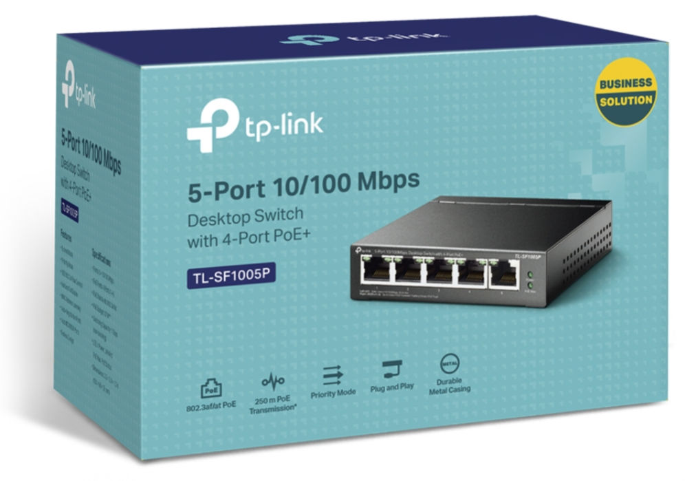 SWITCH TP-LINK TL-SF1005P DESKTOP SWITCH 4-PORT POE - detalle