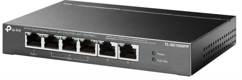 SWITCH TP-LINK TL-SG1006PP 6 PUERTOS 10/100 4 PUERTOS POE+ - detalle