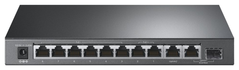 SWITCH TP-LINK TL-SG1210PP 8 PUERTOS GIGA POE+ 1 RJ45 GIGA + 1 SFP - detalle