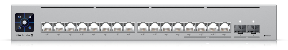 SWITCH UBIQUITI UNIFI USW-PRO-MAX-16-POE 16 PUERTOS POE - detalle
