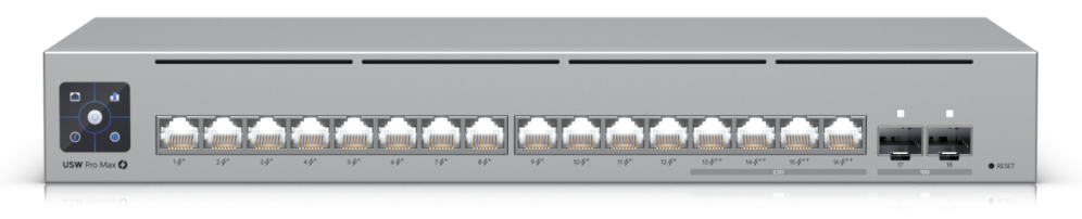 SWITCH UBIQUITI UNIFI USW-PRO-MAX-16-POE 16 PUERTOS POE