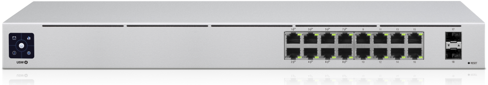 SWITCH UBIQUITI USW-16-POE UNIFI SWITCH 16 (8 POE+ 2 SFP) GEN2 - detalle