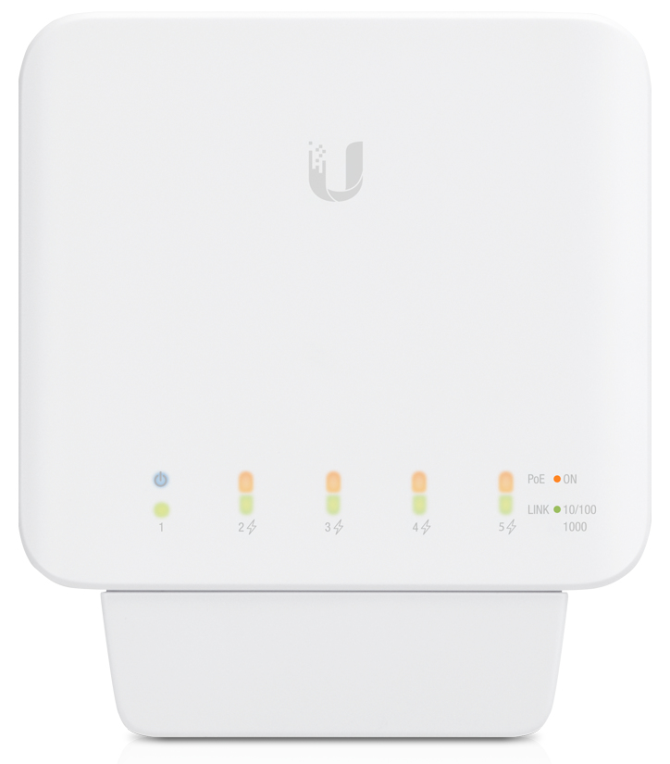 SWITCH UBIQUITI USW-FLEX UNIFI SWITCH FLEX 5 POE INTERIOR Y EXTERIOR - detalle