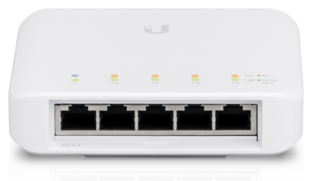 SWITCH UBIQUITI USW-FLEX UNIFI SWITCH FLEX 5 POE INTERIOR Y EXTERIOR - detalle