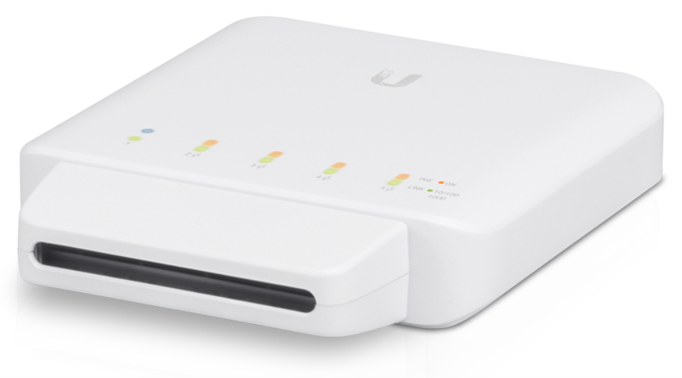 SWITCH UBIQUITI USW-FLEX UNIFI SWITCH FLEX 5 POE INTERIOR Y EXTERIOR - detalle
