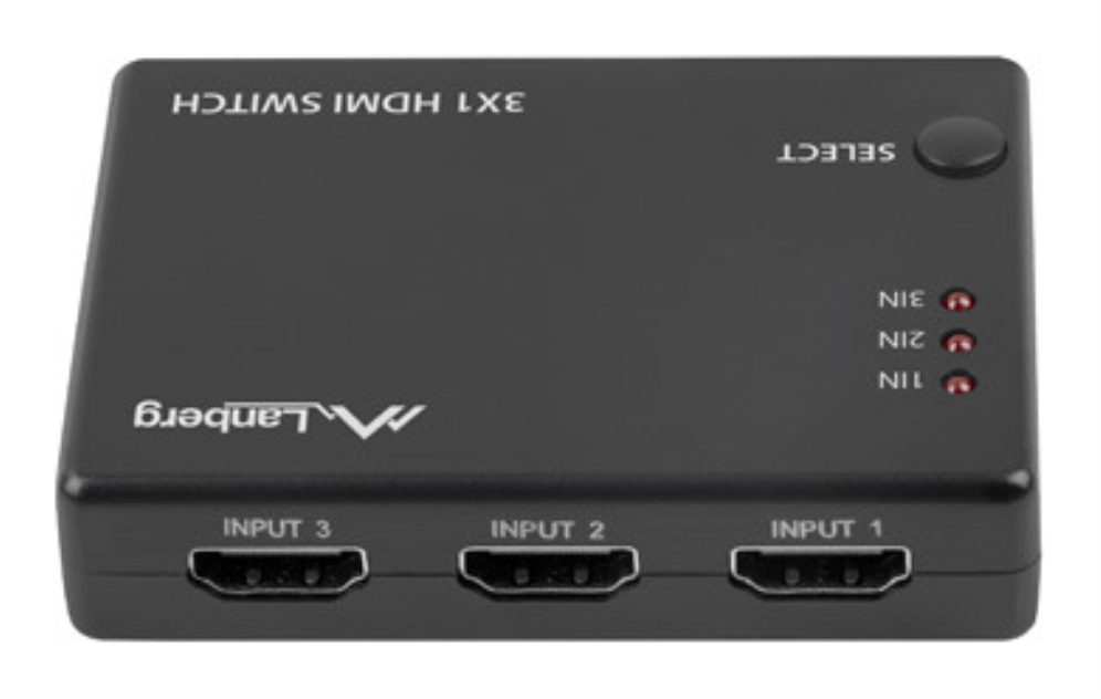SWITCH VIDEO LANBERG 3 X HDMI + MICRO USB NEGRO CONTROL REMOTO