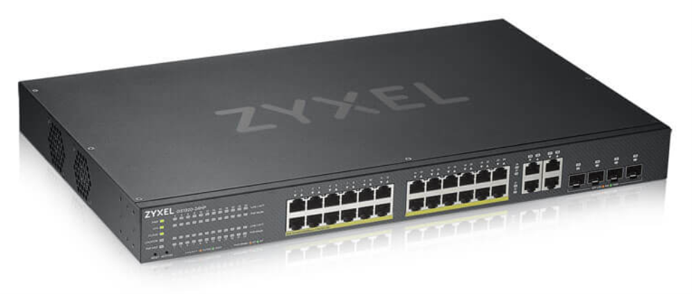 SWITCH ZYXEL 28 PUERTOS SMART MANAGED SERIE GS POE 24X GB COBRE 4X GB DUAL