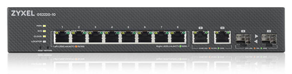 SWITCH ZYXEL EU REGION 8-PORT GBE L2 SWITCH - detalle