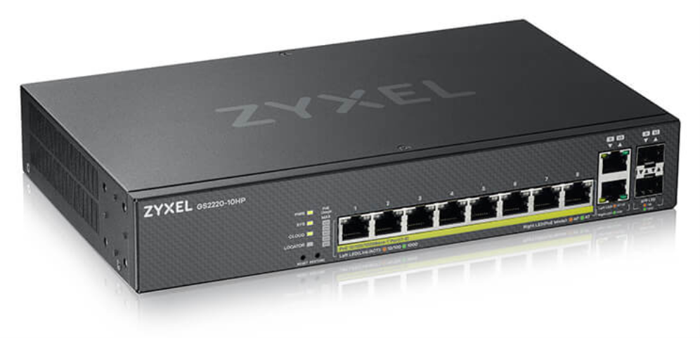 SWITCH ZYXEL GS2220-10HP CPNT8 PORT GB L2 POE+ SWITCH