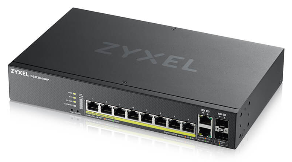 SWITCH ZYXEL GS2220-10HP CPNT8 PORT GB L2 POE+ SWITCH - detalle