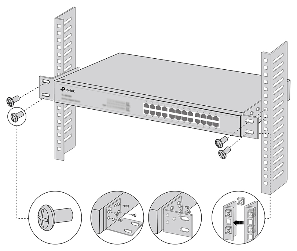 SWITCHES RACK MOUNT KIT TP-LINK 13-INCH - detalle