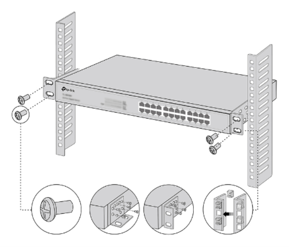 SWITCHES RACK MOUNT KIT TP-LINK 19-INCH - detalle