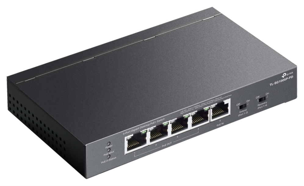 SWITHC TP-LINK TL-SG1005P-PD GIGA 4-PORT POE+ 1-PORT POE++REQUIERE POE ADICIONAL - detalle