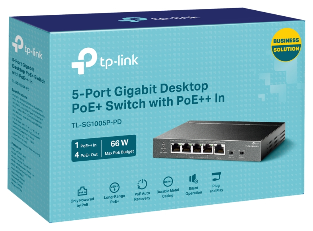SWITHC TP-LINK TL-SG1005P-PD GIGA 4-PORT POE+ 1-PORT POE++REQUIERE POE ADICIONAL - detalle