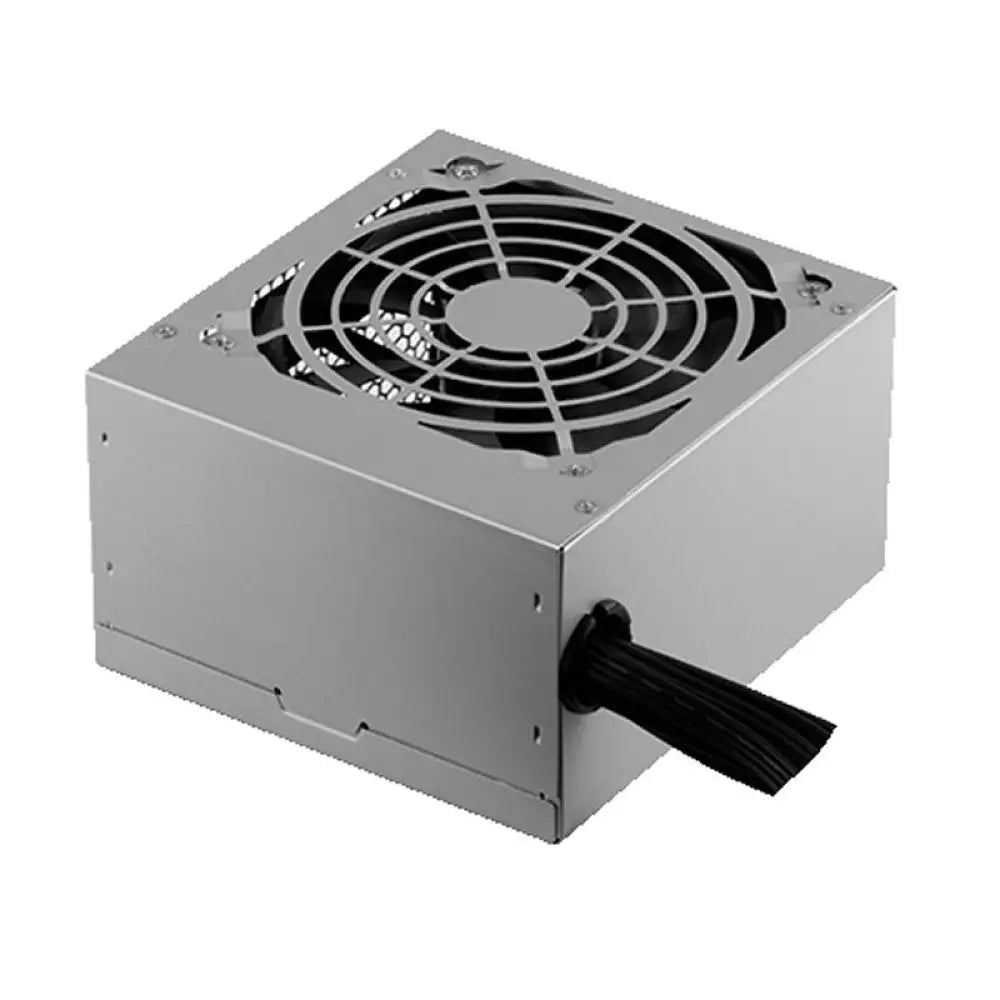 Fuente de alimentación TACENS ANIMA APIII500SI de 500W, eficiente y robusta, en color negro, vista desde el lateral.