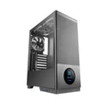 Caja ATX TACENS Ventis con ventiladores de 120mm negros para minitorre y microtorre, vista frontal con ventiladores encendidos.