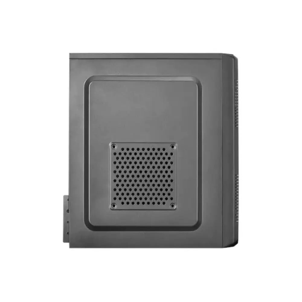 Fuente de alimentación TACENS ACM500 de 500W en caja micro-ATX, vista frontal en torre y microtorre.