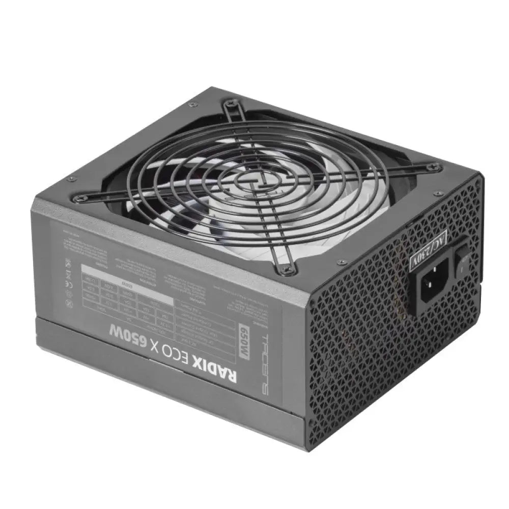 Fuente de alimentación TACENS Radix Eco X 650W con ventilador de 14 cm en color negro, ideal para sistemas desde 600W