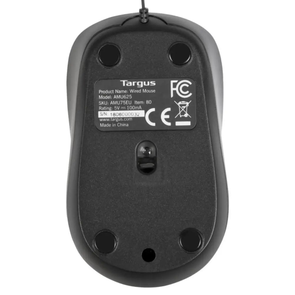 Targus AMU75EU ratón Viajes Ambidextro USB tipo A 1000 DPI - detalle