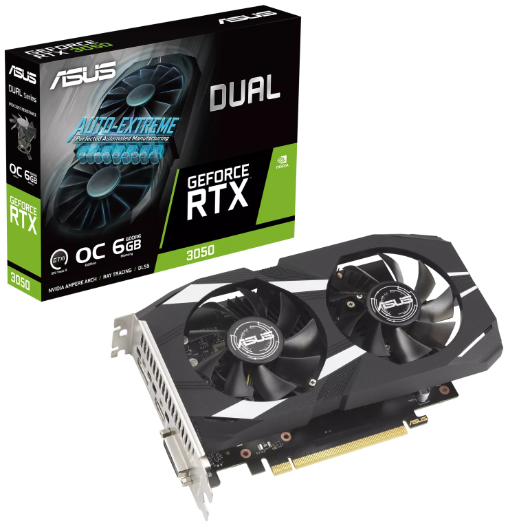 TARJETA GRAFICA ASUS DUAL RTX 3050 OC 6GB - detalle